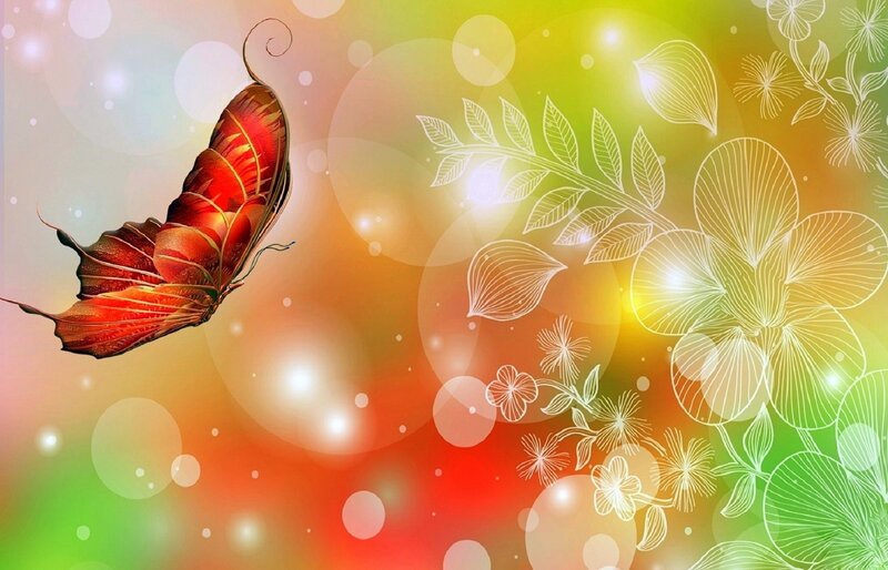 Red Butterfly in Flight