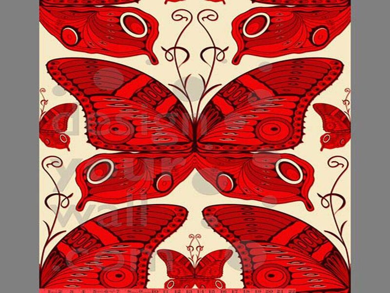 red butterfly pattern design