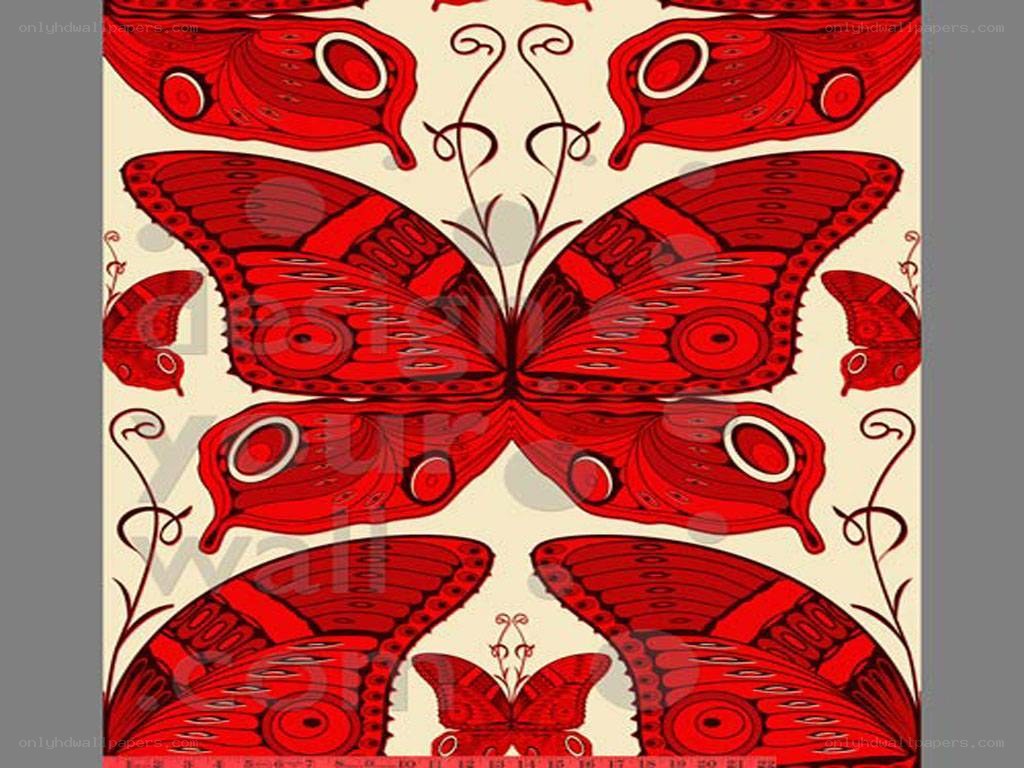 red butterfly pattern design