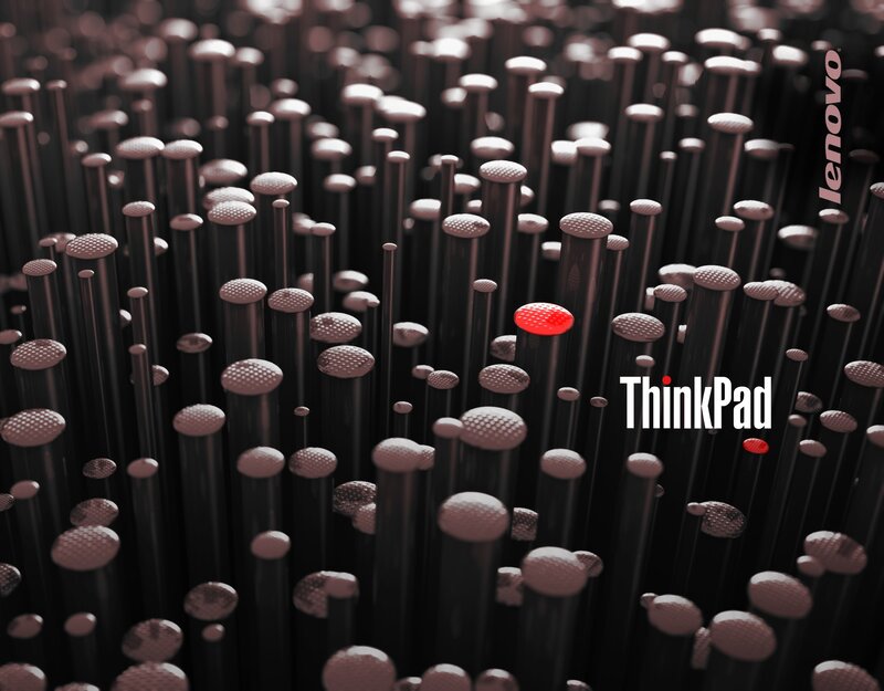 Red Button Among Black Cylinders