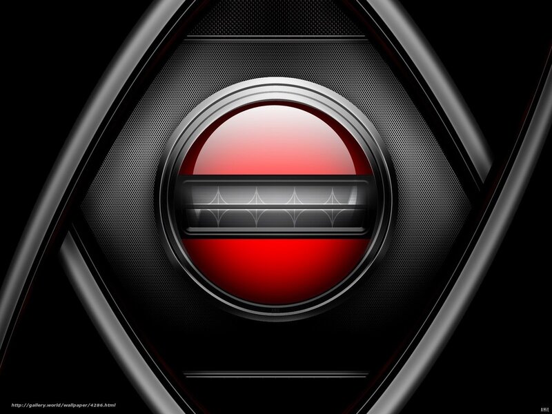 red button on black background