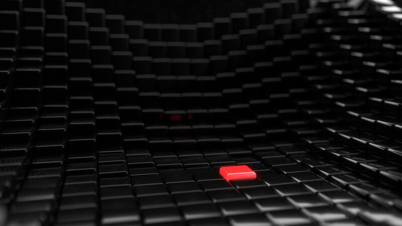 Red Button on Black Grid