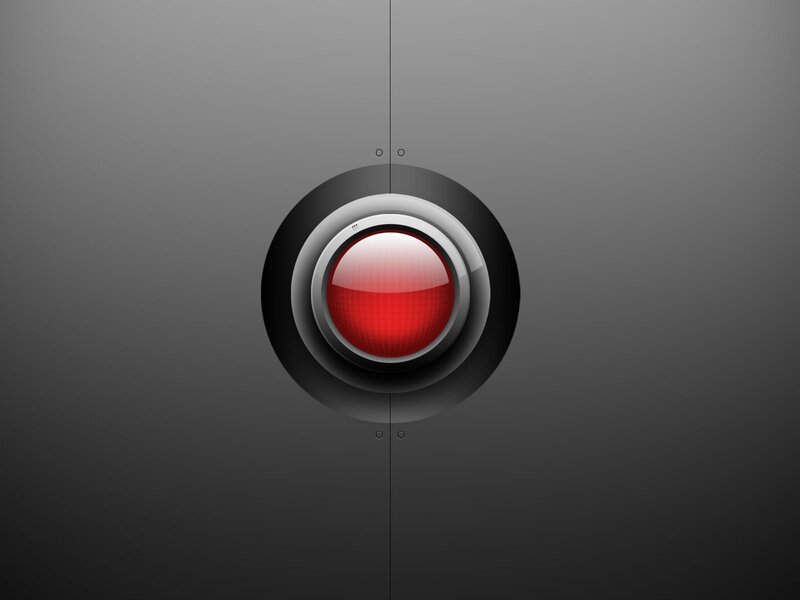 red button on gray panel
