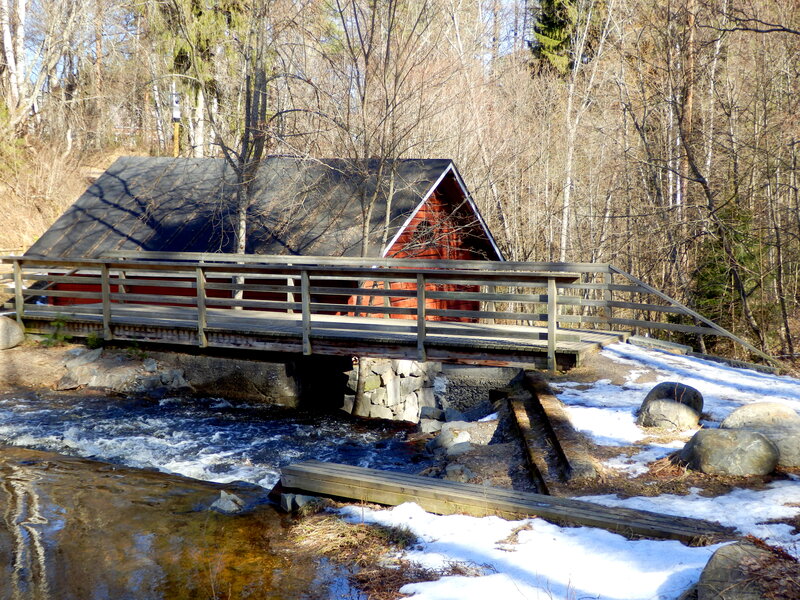 Red Cabin by River — Serene