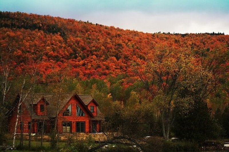 Red Cabin in Autumn