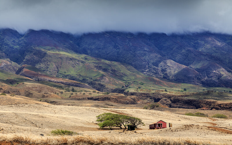 Red Cabin in Desert