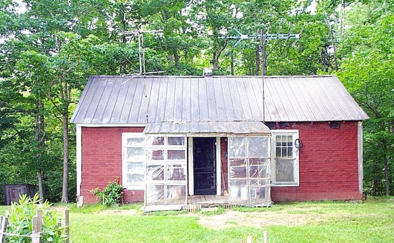 Red Cabin in Forest — Serene, Summer