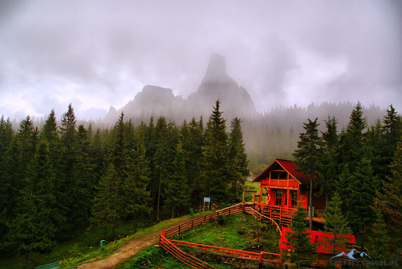 Red Cabin in Forest