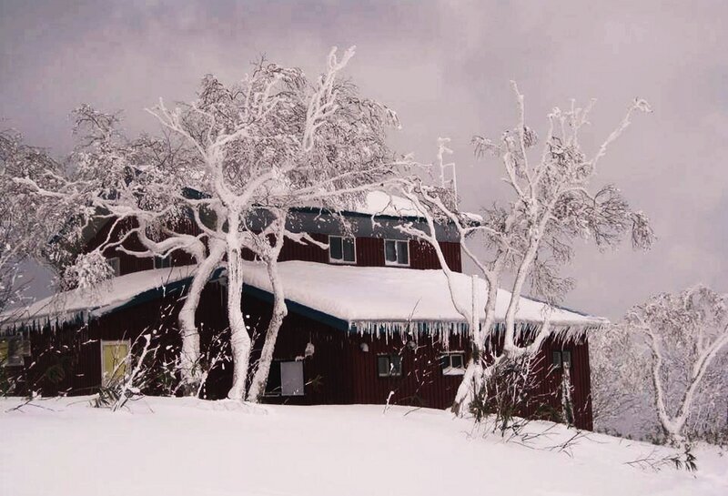 Red Cabin in Snow — White, Cold, Winter
