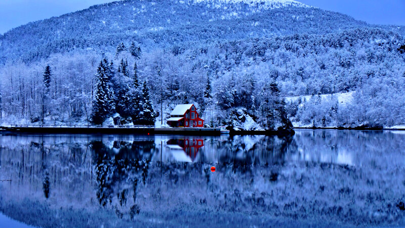 Red Cabin in Winter