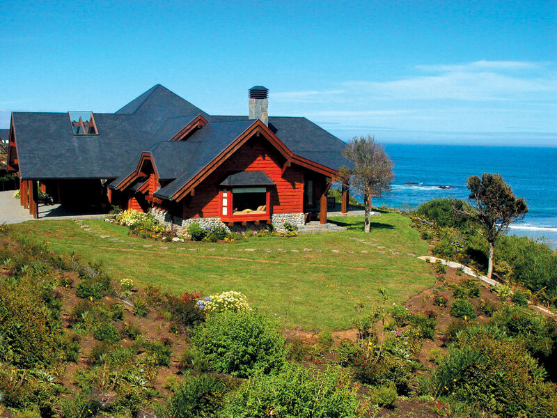 Red Cabin on Cliff — Serene