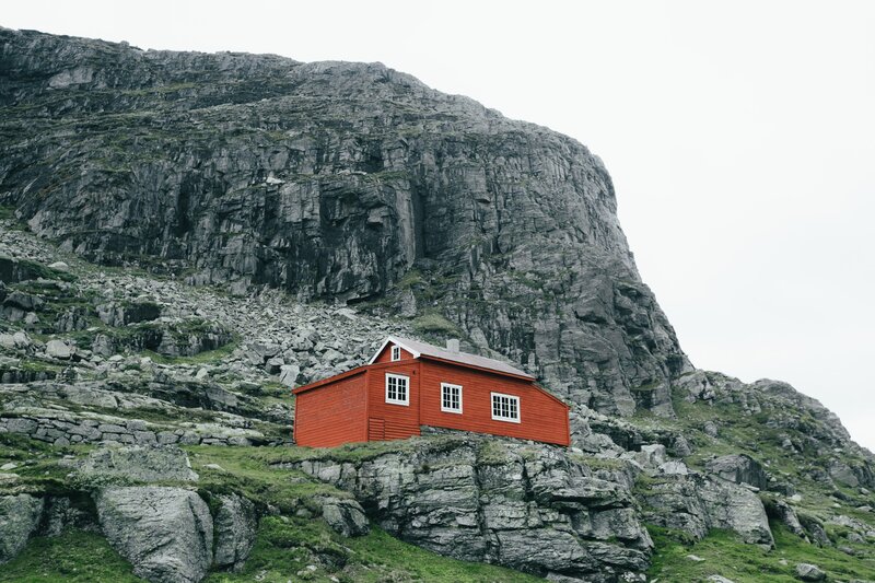 Red Cabin on Mountain