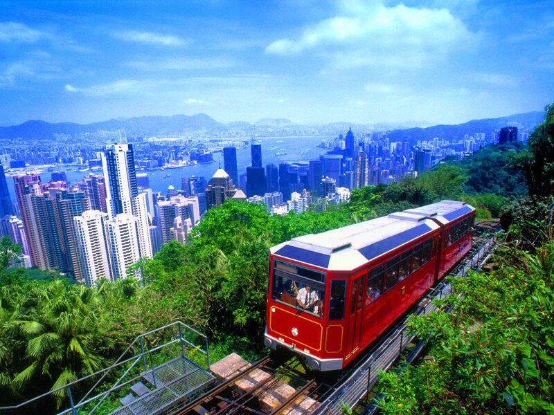 Red Cable Car on Hill