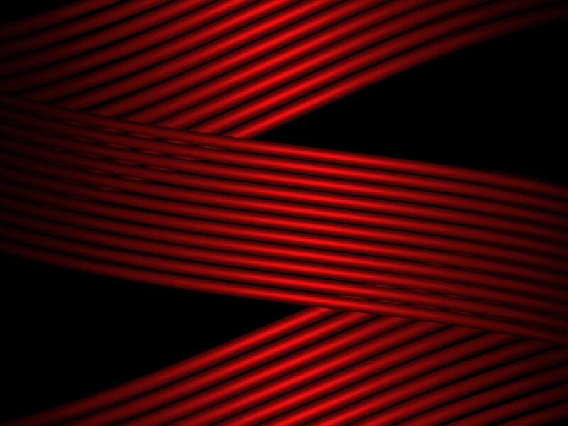 Red Cables on Black — Dramatic