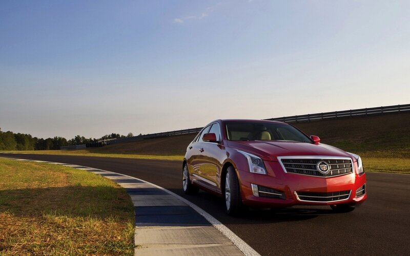 Red Cadillac at Racetrack