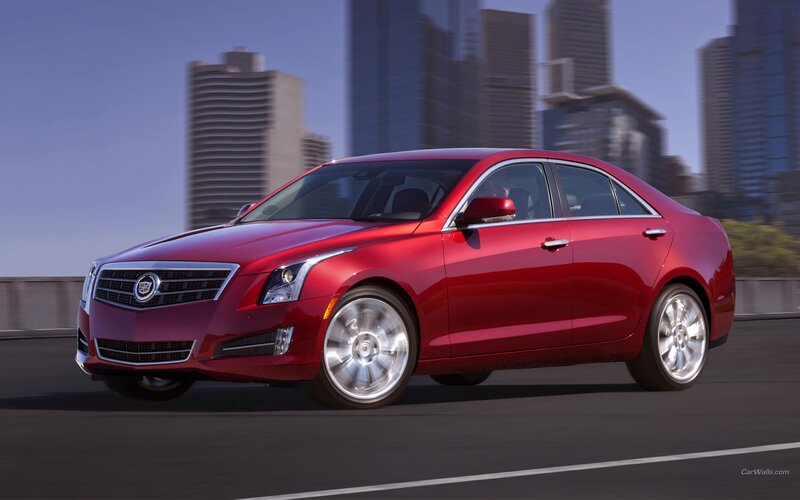 Red Cadillac ATS in city