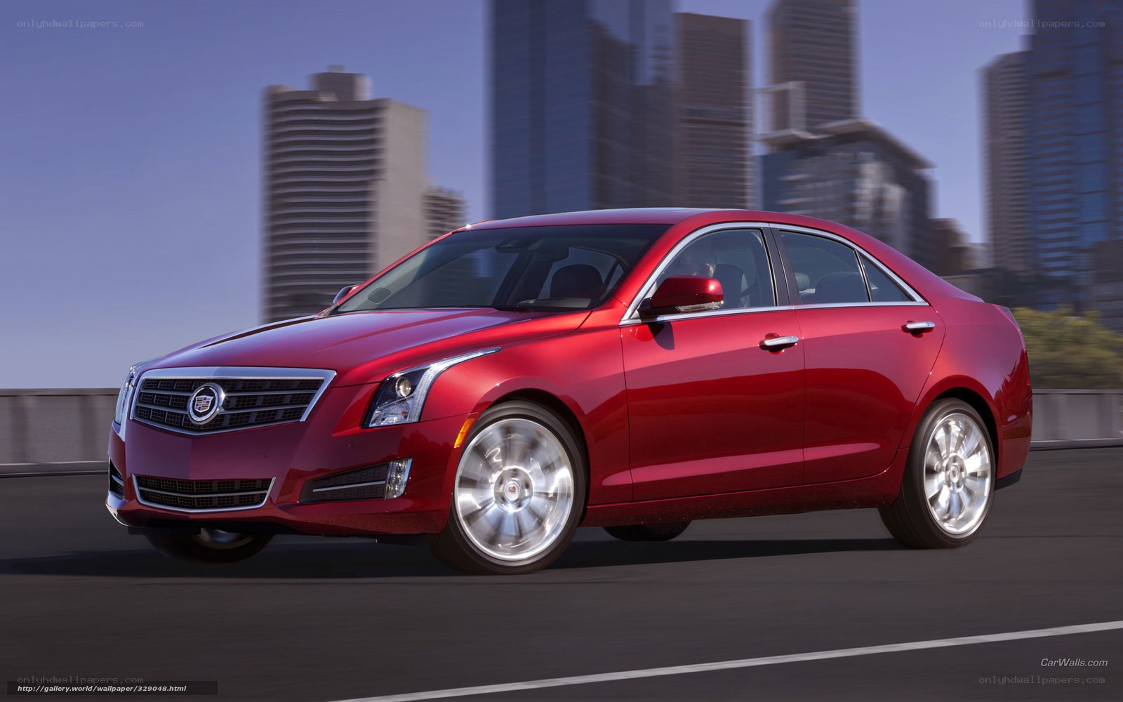 Red Cadillac ATS in city