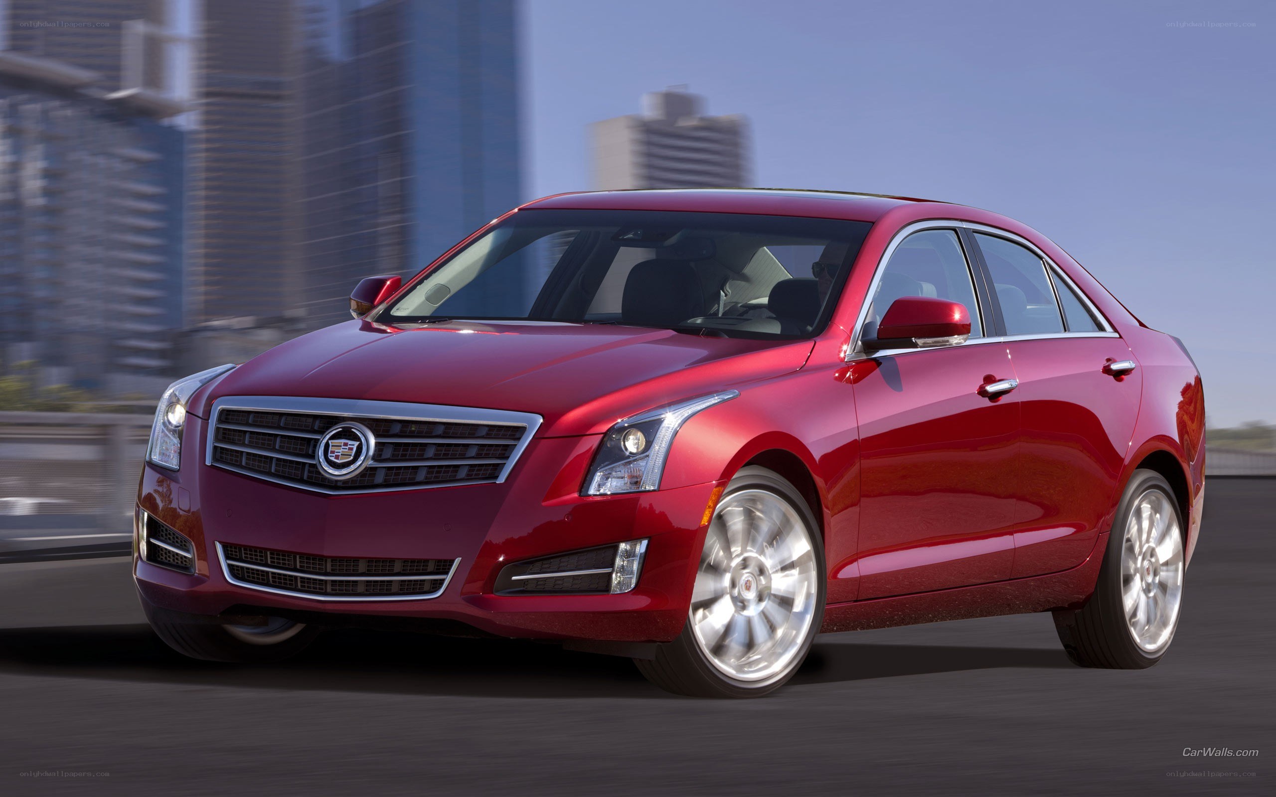 Red Cadillac ATS in motion