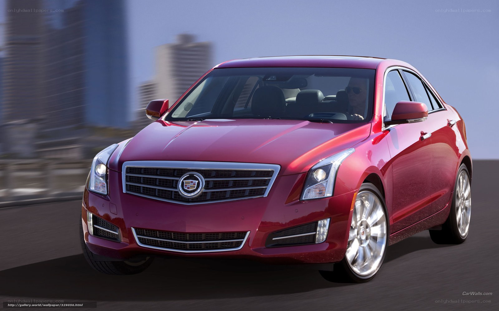 Red Cadillac ATS in motion