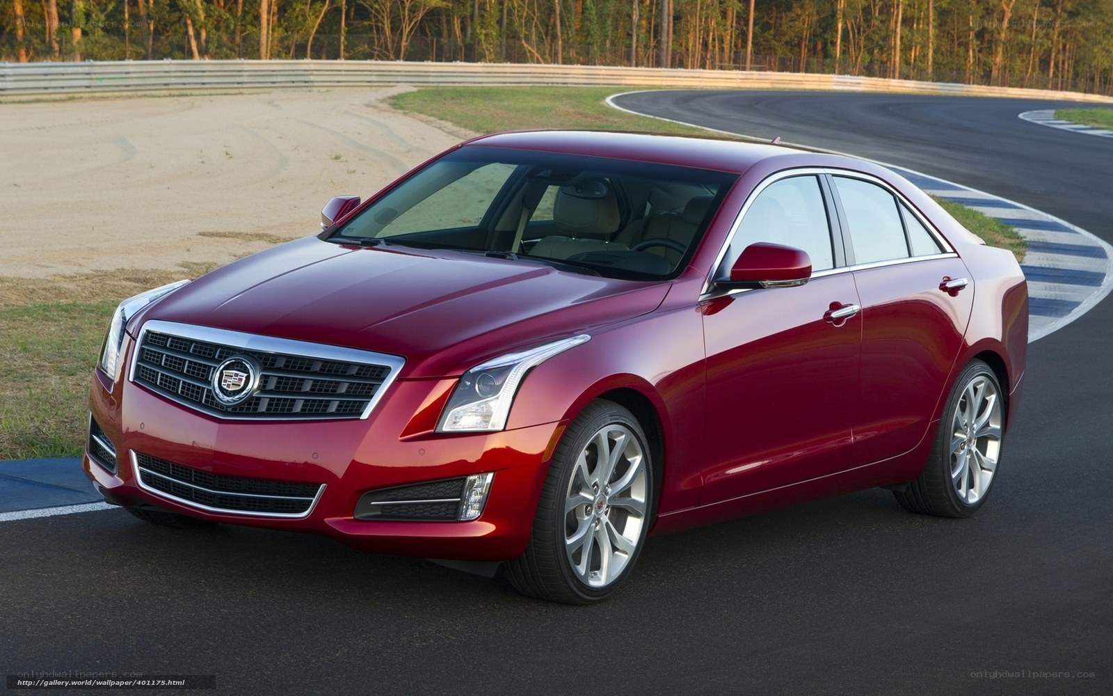 Red Cadillac ATS on a racetrack