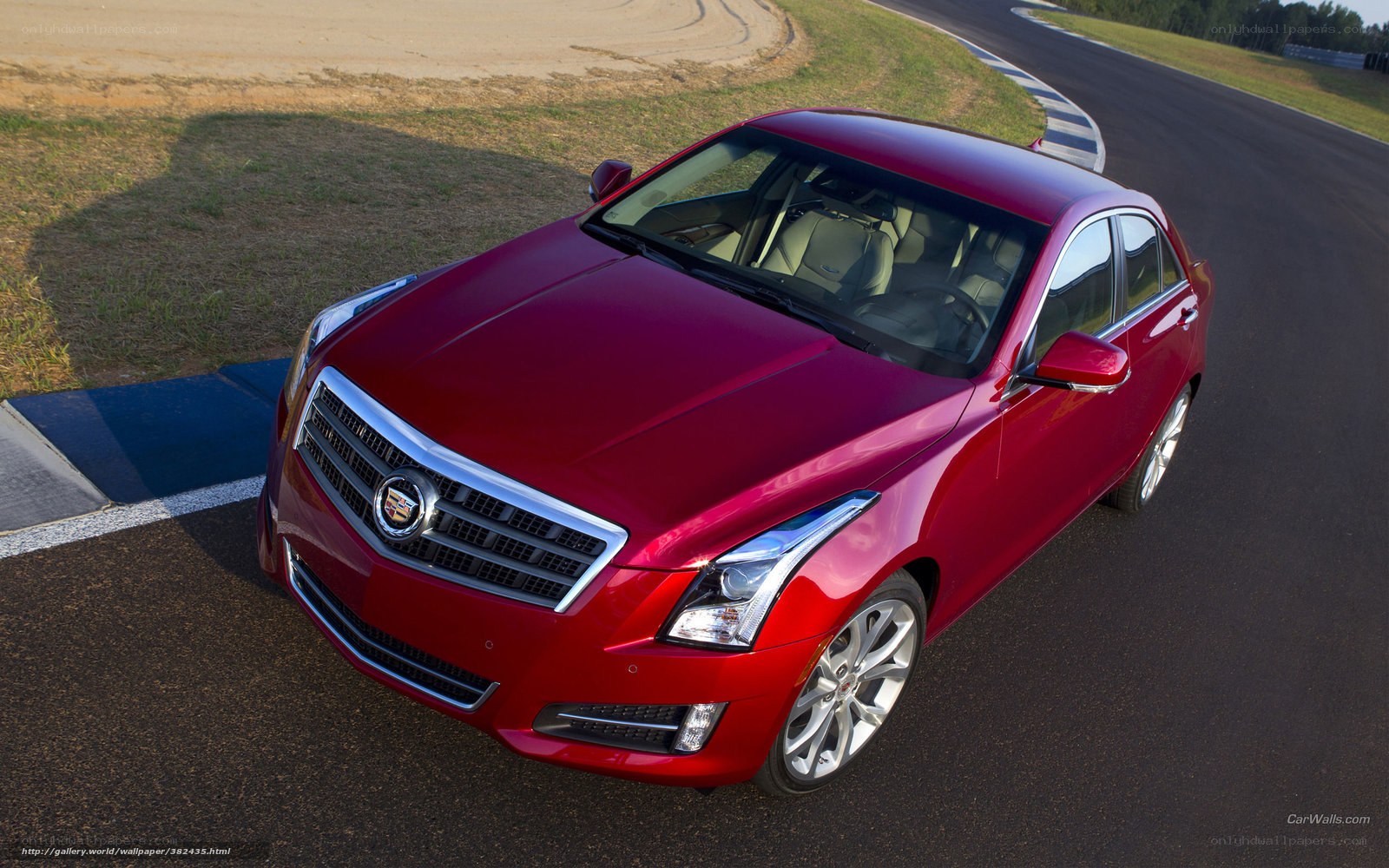 Red Cadillac ATS on racetrack