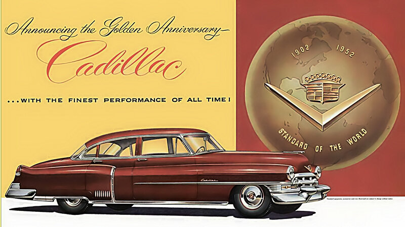 Red Cadillac Car — Yellow