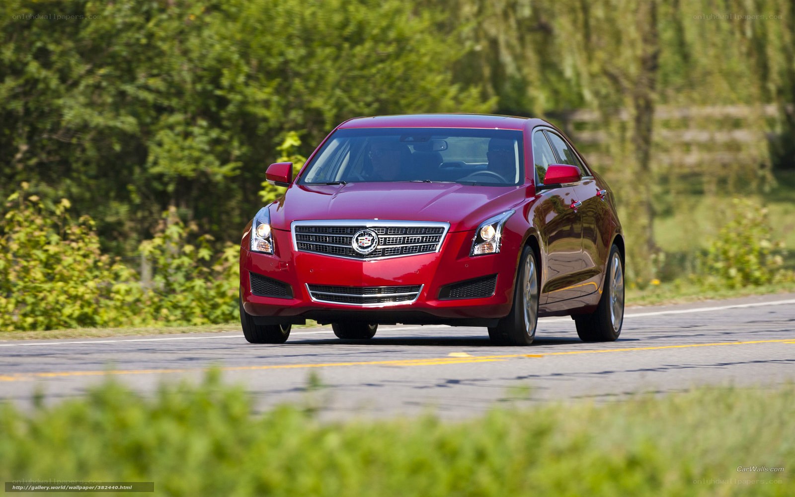 Red Cadillac on a country road