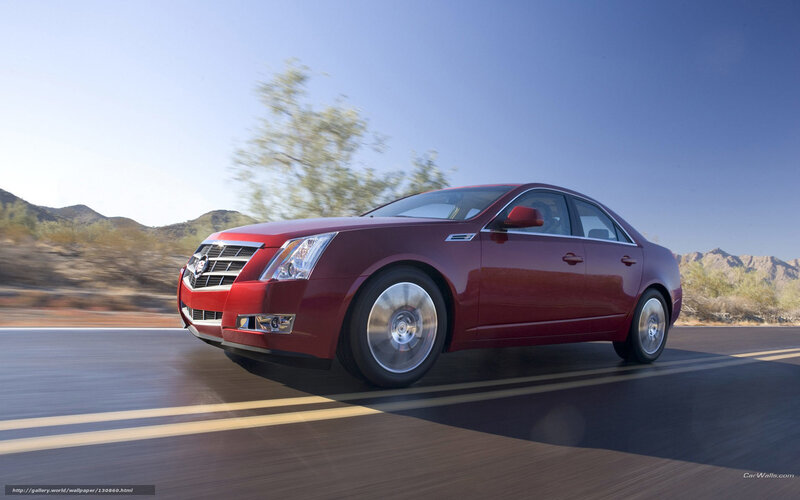 Red Cadillac on desert road