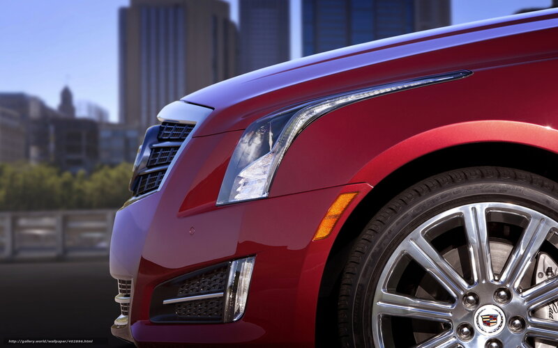 Red Cadillac SUV front view