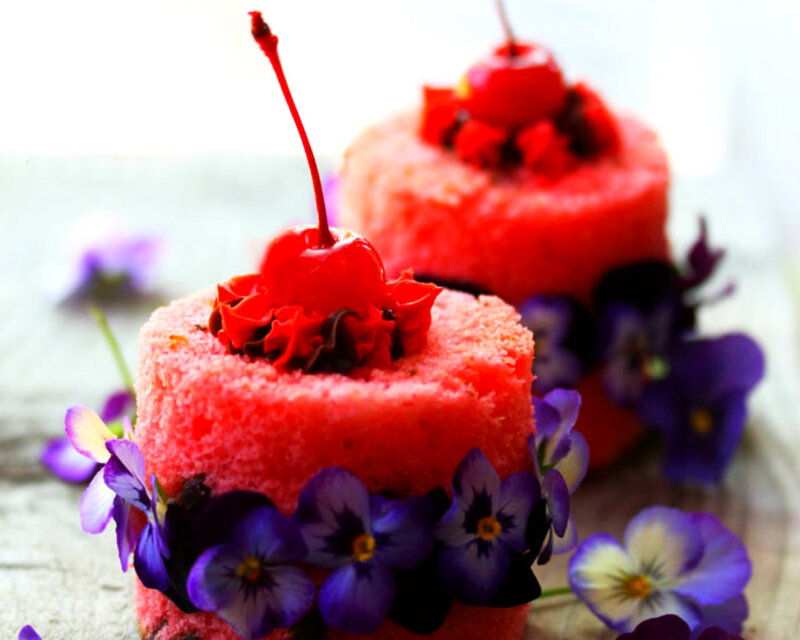 Red Cake with Cherry