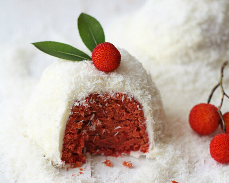 Red Cake with Coconut