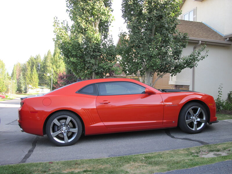 Red Camaro Car — Calm, Afternoon, Photograph, Tree