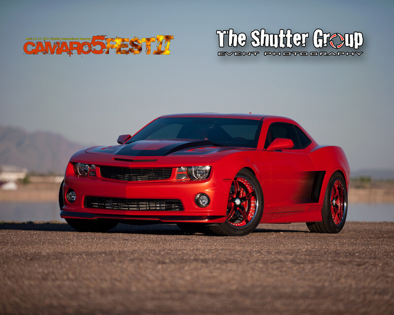 Red Camaro Car — Dramatic, Afternoon, Photograph
