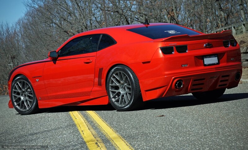 Red Camaro Car — Dramatic, Autumn