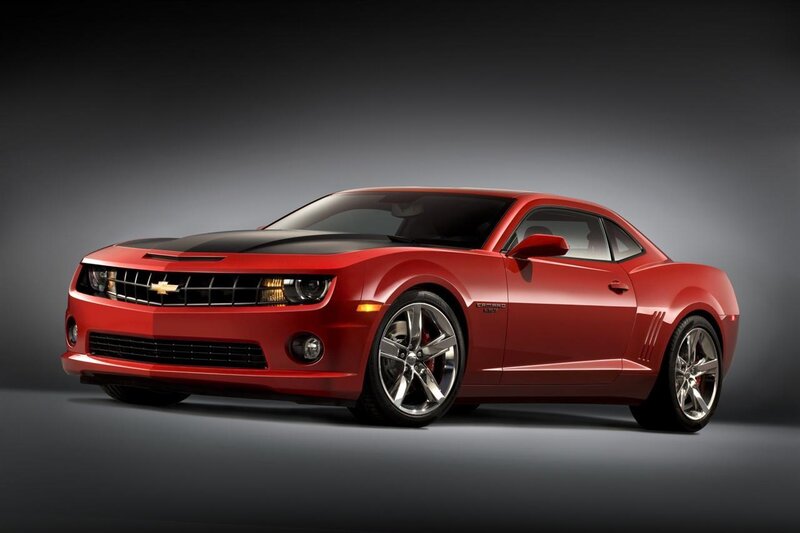 Red Camaro Car — Dramatic, Photograph, Black Hood