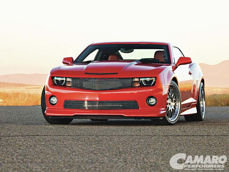 Red Camaro Car — Dramatic, Sunset, Photograph, Road