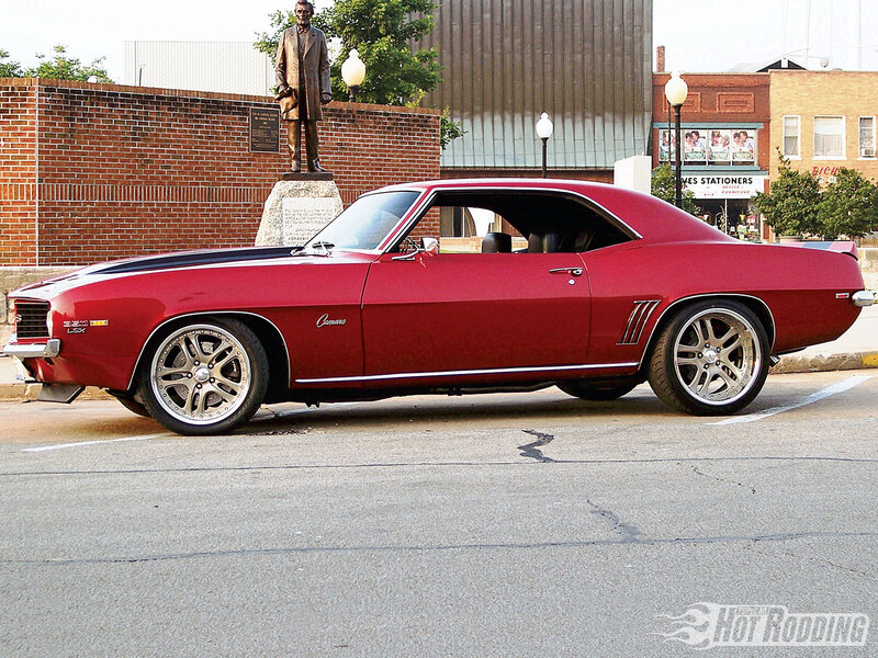 Red Camaro classic car