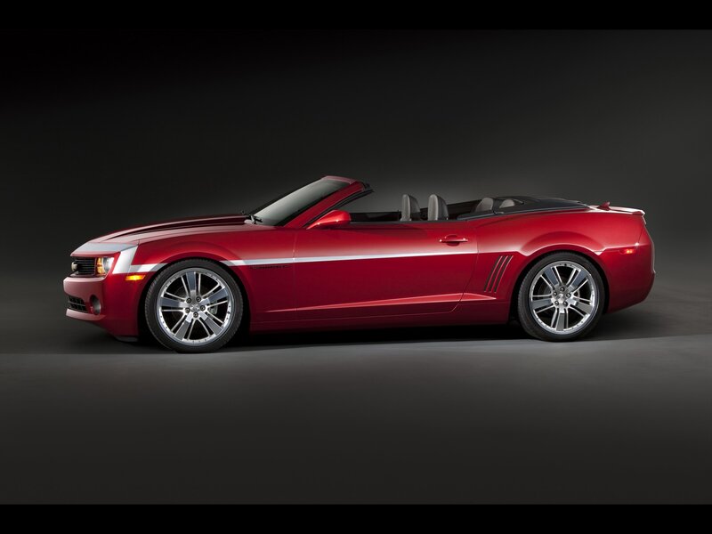 Red Camaro convertible