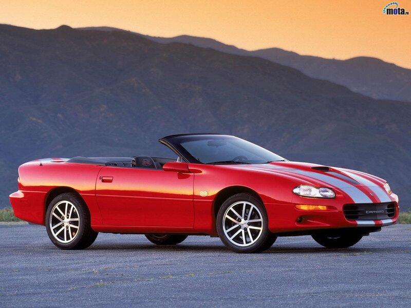 Red Camaro convertible