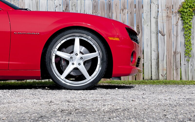 Red Camaro front wheel