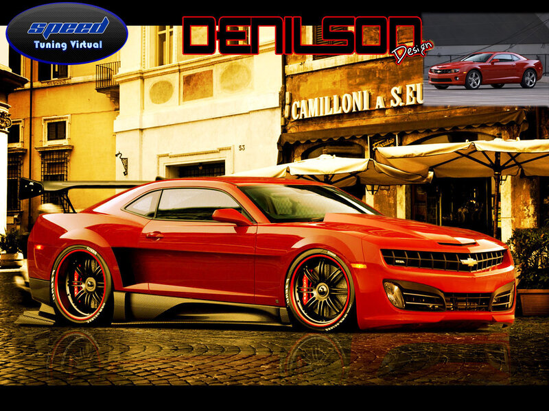 Red Camaro in European Street