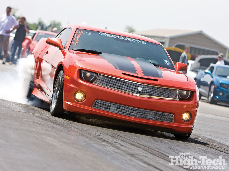 Red Camaro Performing Burnout