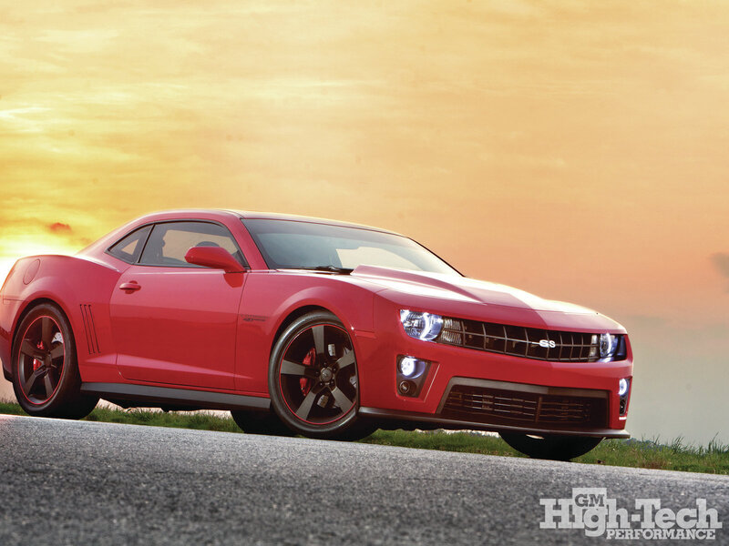 Red Camaro Ss — Dramatic, Sunset, Photograph