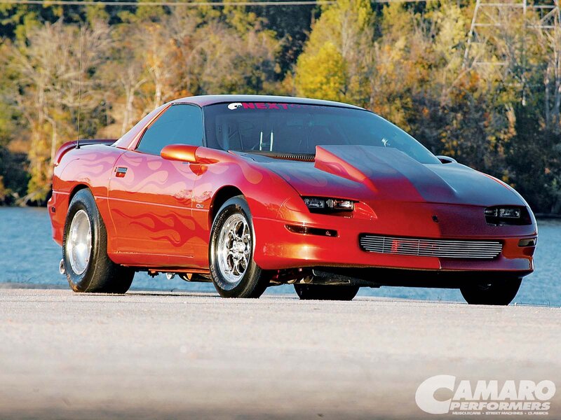 Red Camaro with Flames