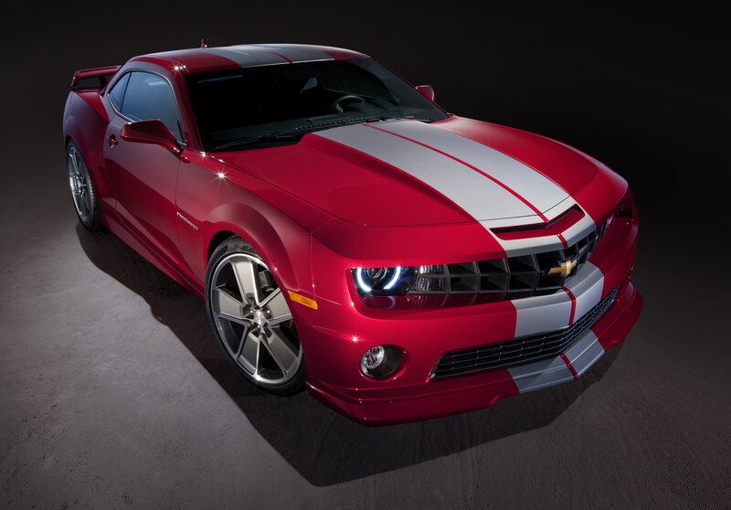 Red Camaro with Stripes