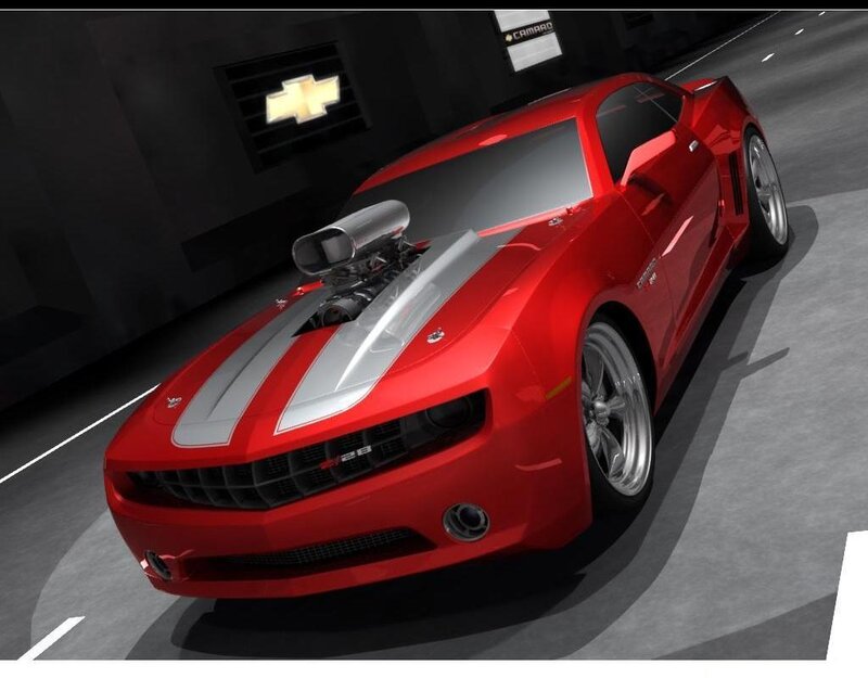 red camaro with supercharger
