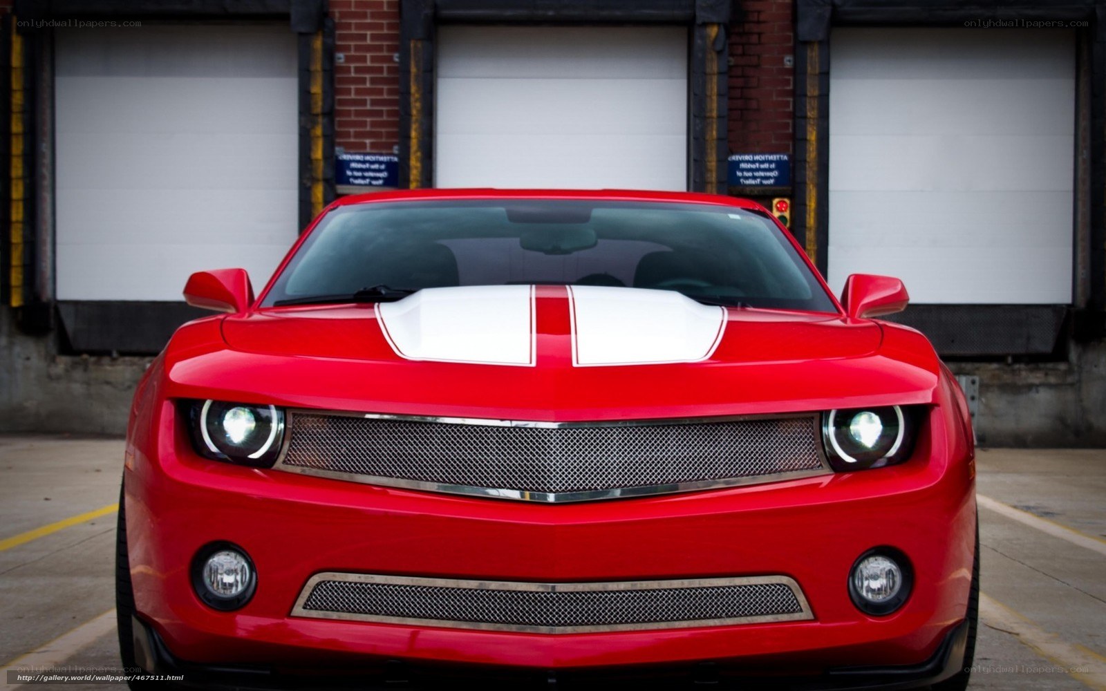 red camaro with white stripes