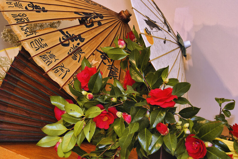 Red Camellia Flowers — Calm