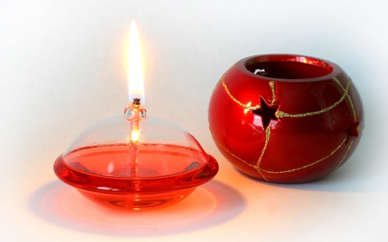 Red candle and ornament