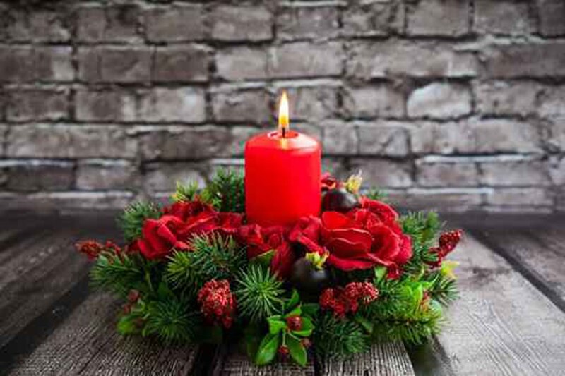 Red Candle Centerpiece